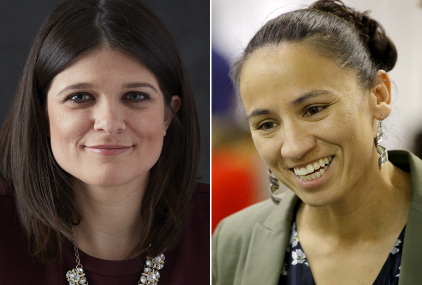 Haley Stevens; Sharice Davids (haleystevensforcongress.com/AP/Charlie Riedel)