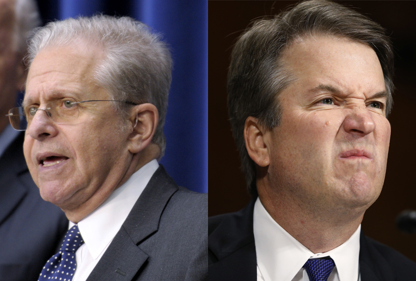 Laurence Tribe; Brett Kavanaugh (AP Photo)