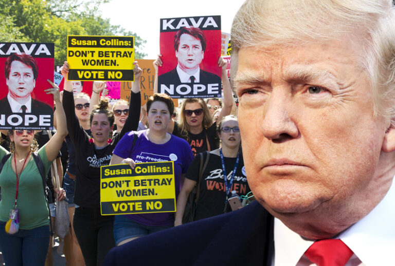 Demonstrators protest against Supreme Court nominee Brett Kavanaugh, as they march to the U.S. Supreme Court, on Oct. 4, 2018. (AP/Salon)