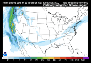 CA Fire Smoke Reaches East Coast