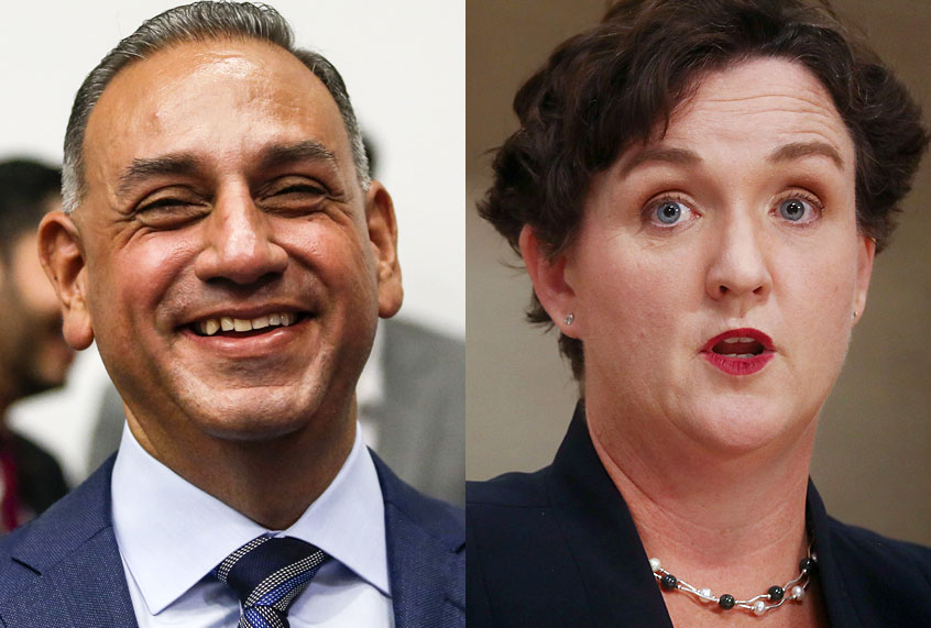 Gil Cisneros; Katie Porter (AP/Ringo H.W. Chiu/Getty/Mario Tama)