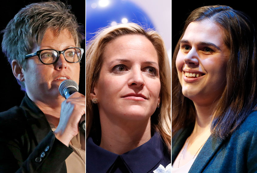 Katie Hobbs; Jocelyn Benson; Jena Griswold (AP/Ross D. Franklin/Carlos Osorio/David Zalubowski)