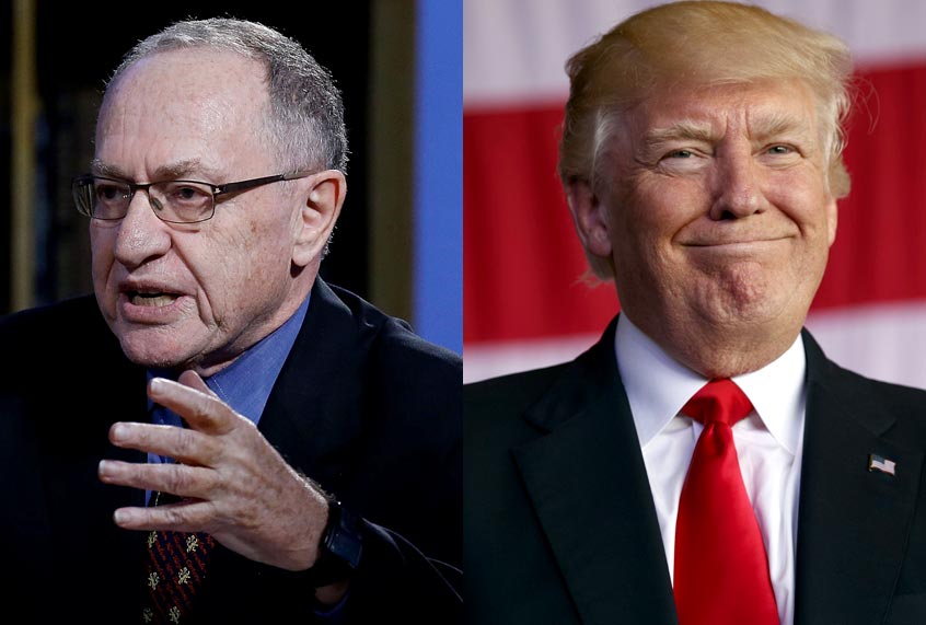 Alan Dershowitz; Donald Trump (Getty/AP)