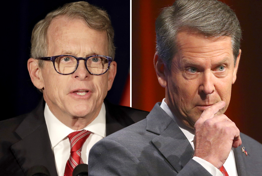 Mike DeWine; Brian Kemp (AP/Tony Dejak/John Bazemore)