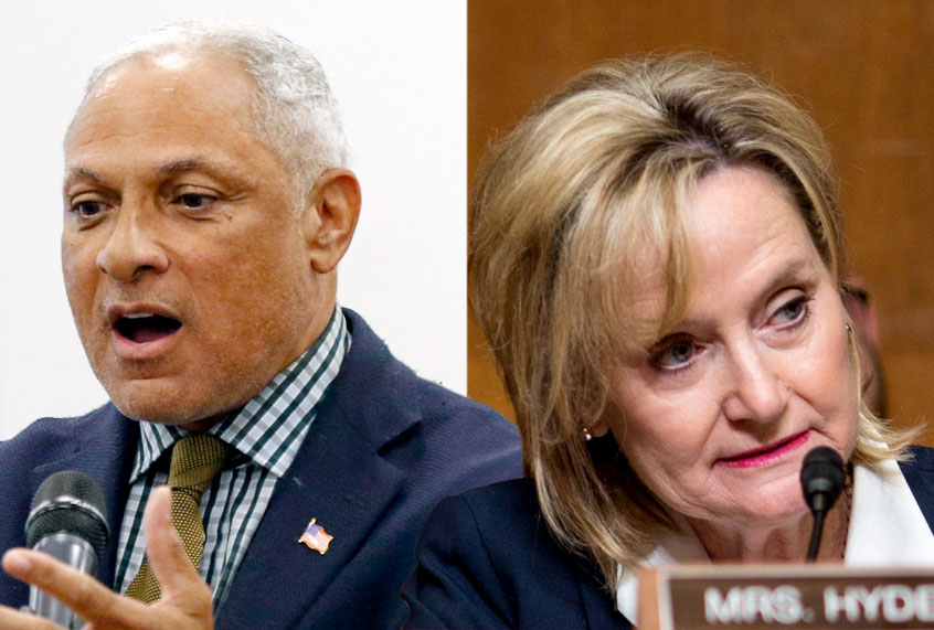 Mike Espy; Cindy Hyde-Smith (AP/Rogelio V. Solis/Getty/Zach Gibson)