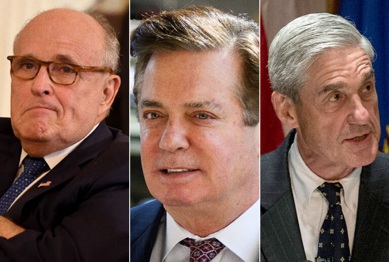 Rudy Giuliani; Paul Manafort; Robert Mueller (Getty/Saul Loeb/Mandel Ngan/Andrew Burton)