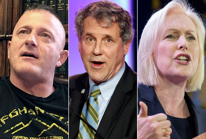 Richard Ojeda; Sherrod Brown; Kirsten Gillibrand (AP/John Raby/John Minchillo/Mary Altaffer)
