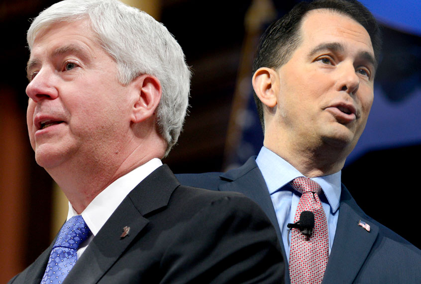 Rick Snyder; Scott Walker (AP/Getty/Salon)