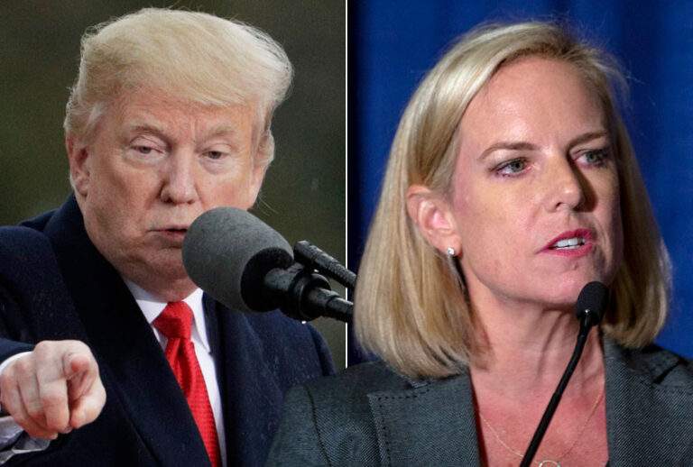 Donald Trump; Kirstjen Nielsen (Getty/Geoffroy Van Der Hasselt/Tasos Katopodis)