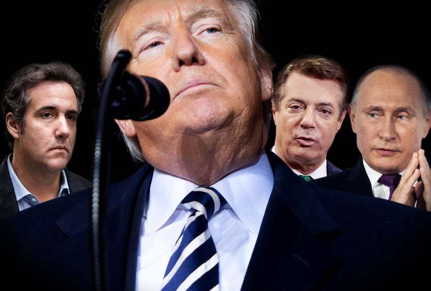 Michael Cohen; Donald Trump; Paul Manafort; Vladimir Putin (AP/Getty/Salon)