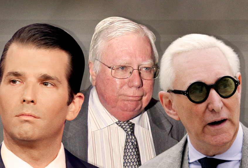 Donald Trump Jr; Jerome Corsi; Roger Stone (AP/Salon)