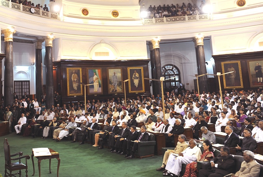 A joint session in the Parliament of India in the Parliament House in New Delhi. (Government of India)