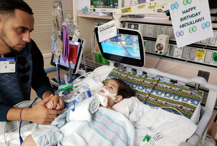 Abdullah Hassan in the hospital on Sunday, December 16, 2018. (Council on American-Islamic Relations, Sacramento Valley)