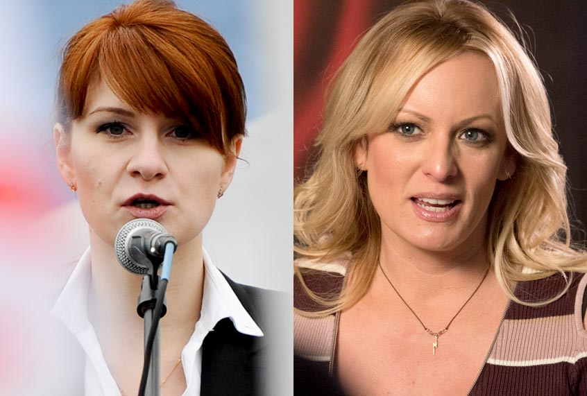 Maria Butina; Stormy Daniels (AP/Getty/Ralf Hirschberger)