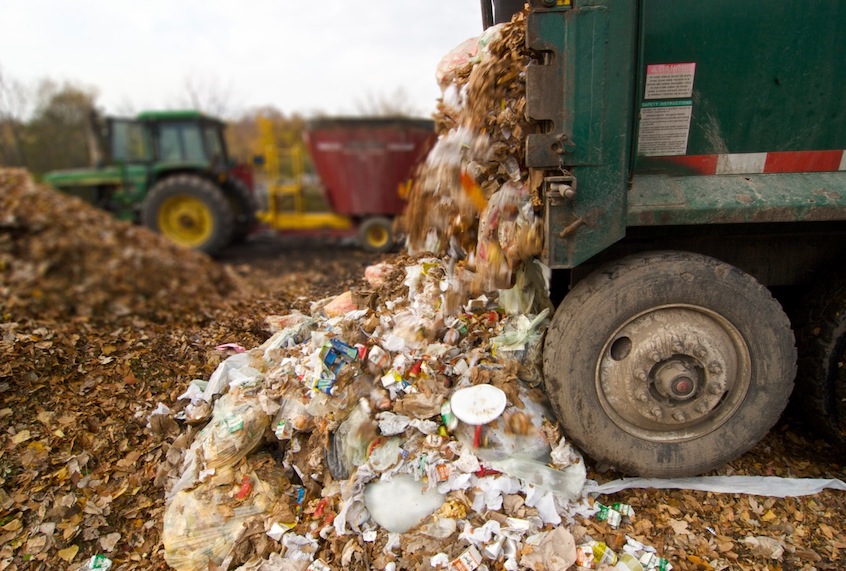 Delivering food to a commercial compost facility. (Minnesota Pollution Control Agency/Flickr)