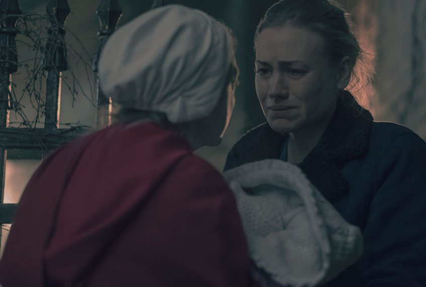 Elisabeth Moss and Yvonne Strahovski in "The Handmaid's Tale" (George Kraychyk)