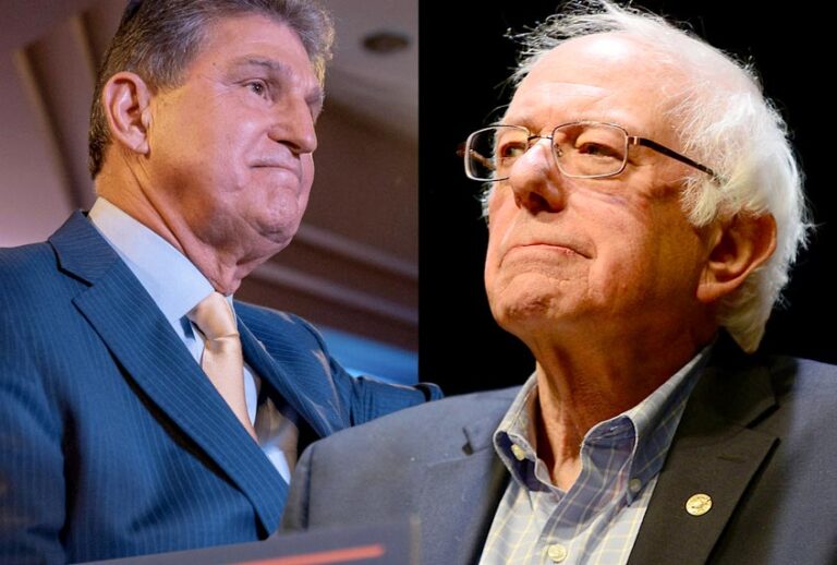 Joe Manchin; Bernie Sanders (AP/Tyler Evert/Getty/Lisa Lake)