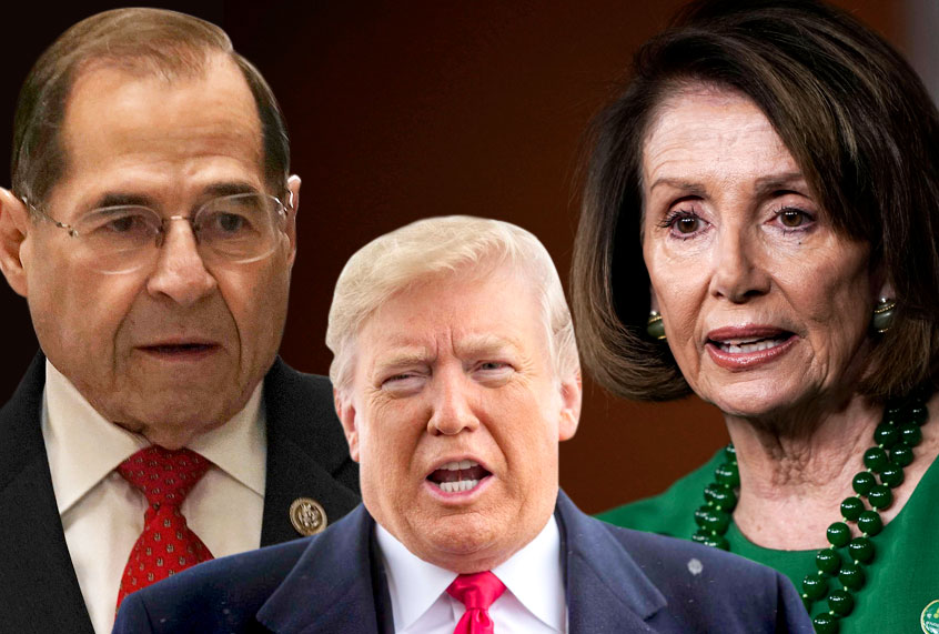 Jerrold Nadler; Donald Trump; Nancy Pelosi (AP/Getty)
