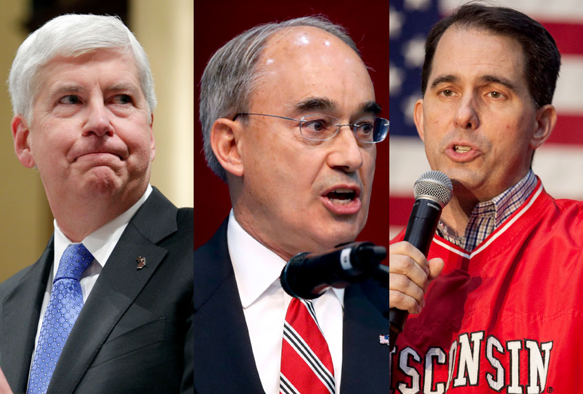 Rick Snyder; Bruce Poliquin; Scott Walker (AP/Getty)