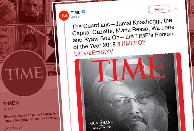 Jamal Khashoggi on the cover of 'Time' (Twitter/TIME)