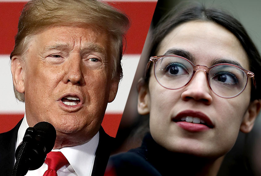 Donald Trump; Alexandria Ocasio-Cortez (Getty/Jamie Squire/Win McNamee)