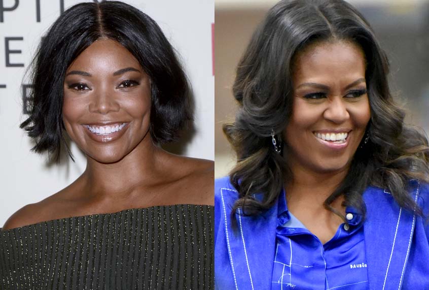 Gabrielle Union; Michelle Obama (AP/Rob Grabowski/David Edwards)