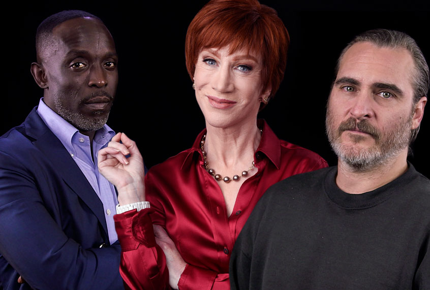 Michael K. Williams; Kathy Griffin; Joaquin Phoenix (Matt Smith/AP/Chris Pizzello/Kevin Carlin)