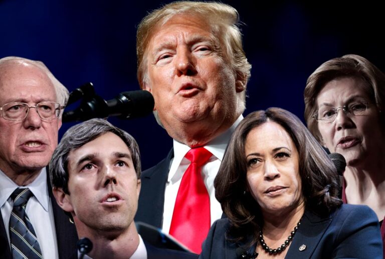 Bernie Sanders; Beto O'Rourke; Donald Trump; Kamala Harris; Elizabeth Warren (AP/Getty/Salon)