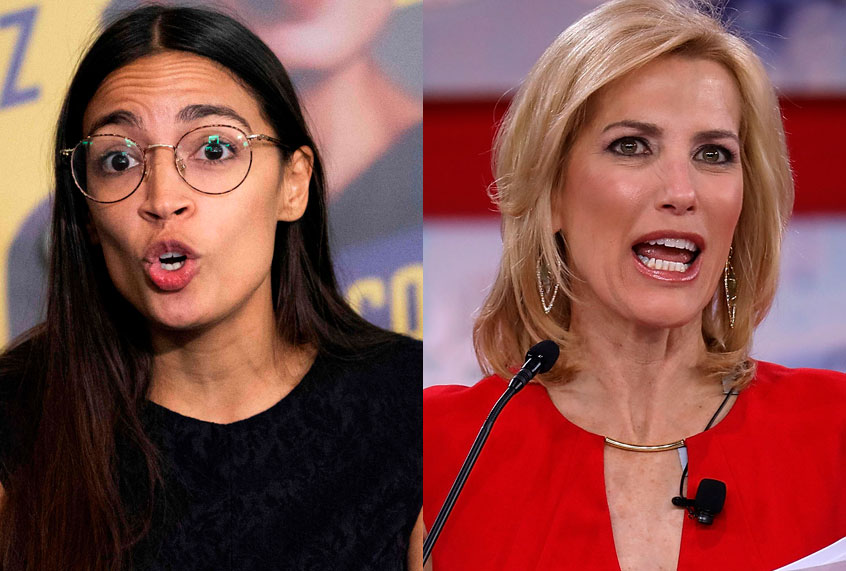 Alexandria Ocasio-Cortez; Laura Ingraham (Getty/Don Emmert/Chip Somodevilla)