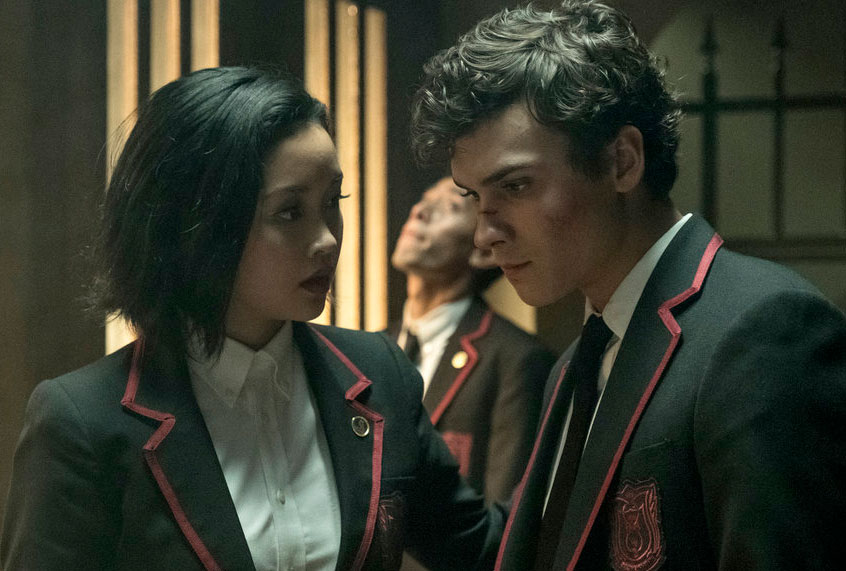 Lana Condor as Saya and Benjamin Wadsworth as Marcus in "Deadly Class" (Katie Yu/SYFY)