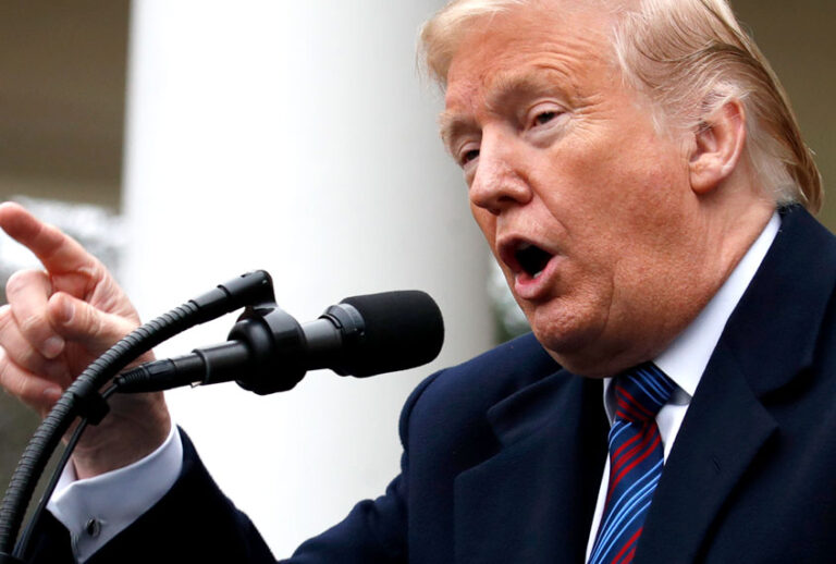 Donald Trump speaks in the Rose Garden of the White House after a meeting with Congressional leaders on border security, Friday, Jan. 4, 2019, at the White House in Washington. (AP/Jacquelyn Martin)