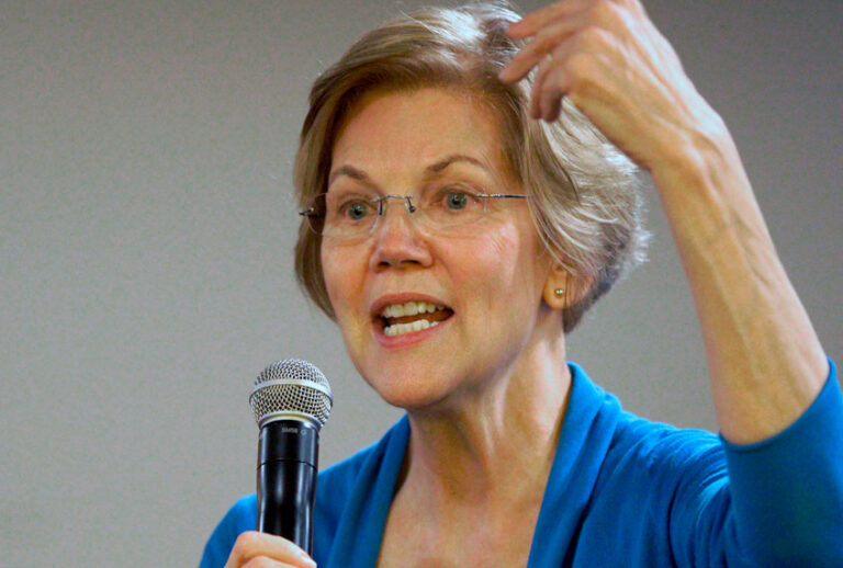 Sen. Elizabeth Warren, D-Mass, speaks during an organizing event at McCoy's Bar Patio and Grill in Council Bluffs, Iowa, Friday, Jan. 4, 2019. (AP/Nati Harnik)