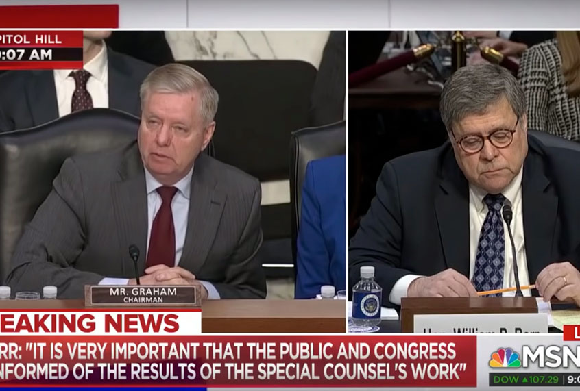 Lindsey Graham; William Barr (MSNBC)