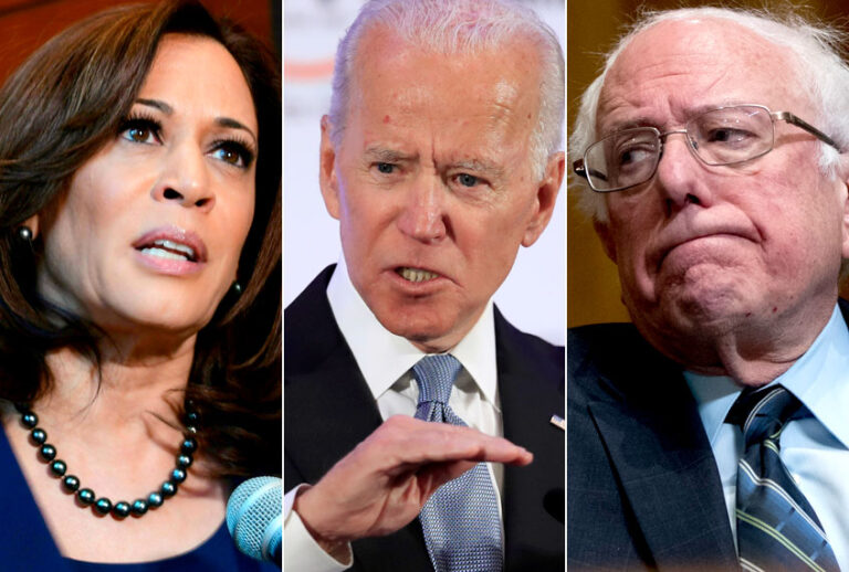 Kamala Harris; Joe Biden; Bernie Sanders (AP/Getty)