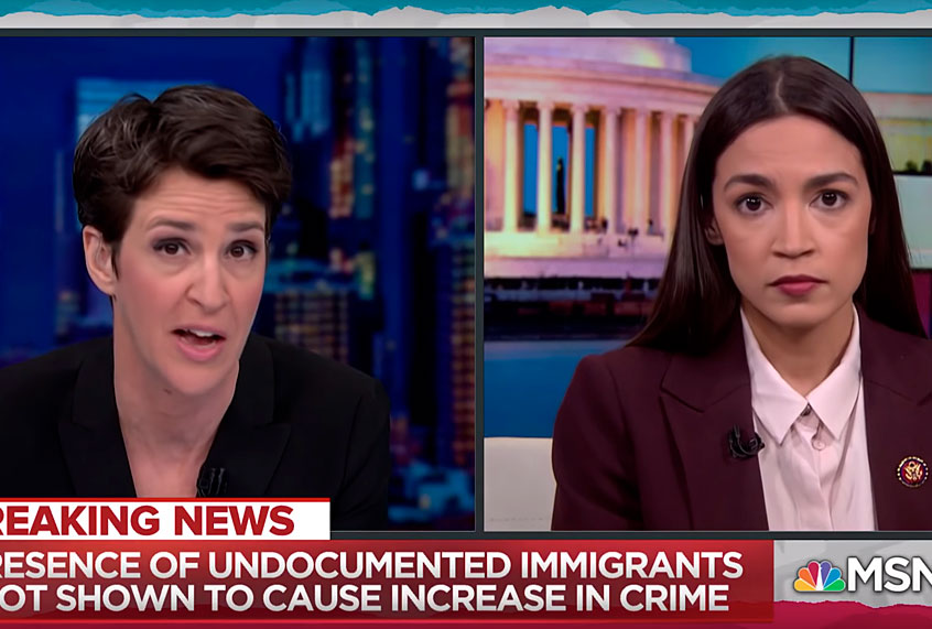 Alexandria Ocasio-Cortez talks with Rachel Maddow (YouTube/MSNBC)
