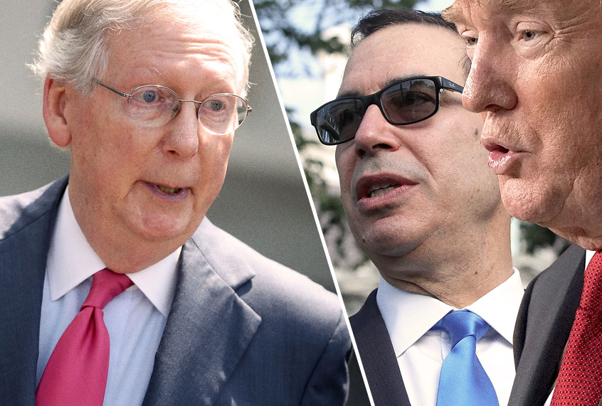 Mitch McConnell; Steve Mnuchin; Donald Trump (Getty/Salon)