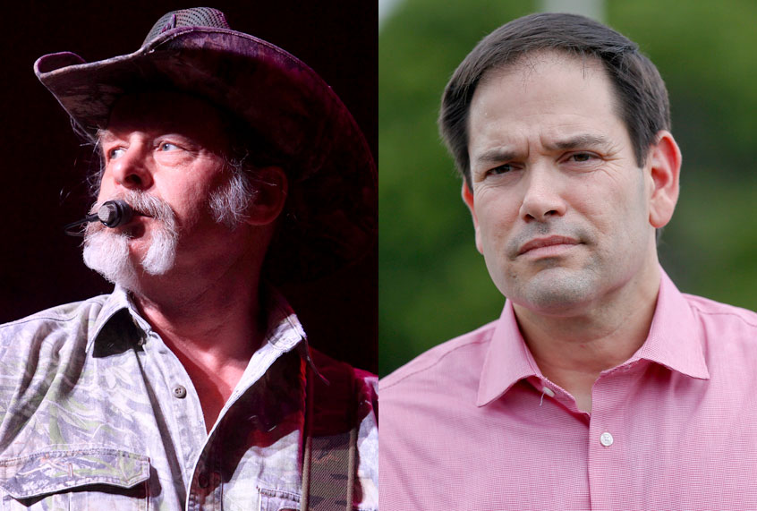 Ted Nugent; Marco Rubio (AP/Owen Sweeney/Brynn Anderson)