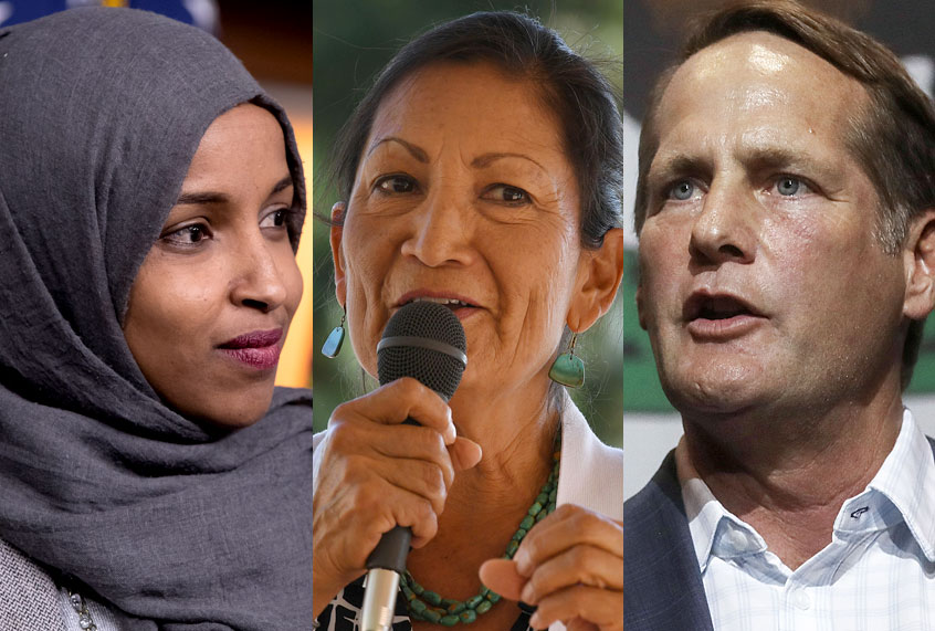 Ilhan Omar; Deb Haaland; Harley Rouda (AP/Getty)