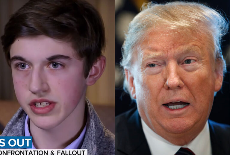 Nick Sandmann; Donald Trump (YouTube/Today/AP/Jacquelyn Martin)