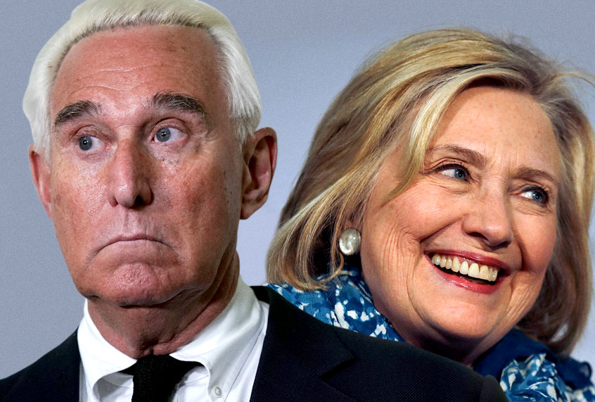 Roger Stone; Hillary Clinton (AP/Getty/Salon)
