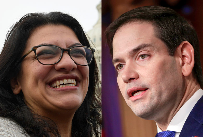 Rashida Tlaib; Marco Rubio (AP/Susan Walsh/J. Scott Applewhite)