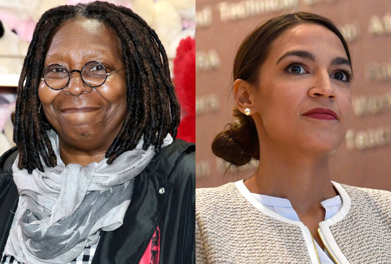 Whoopi Goldberg; Alexandria Ocasio-Cortez (Getty/Monica Schipper/AP/Susan Walsh)