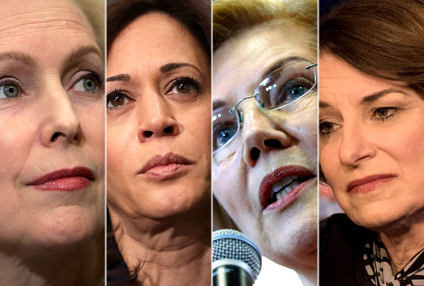 Kirsten Gillibrand; Kamala Harris; Elizabeth Warren; Amy Klobuchar (AP/Getty)