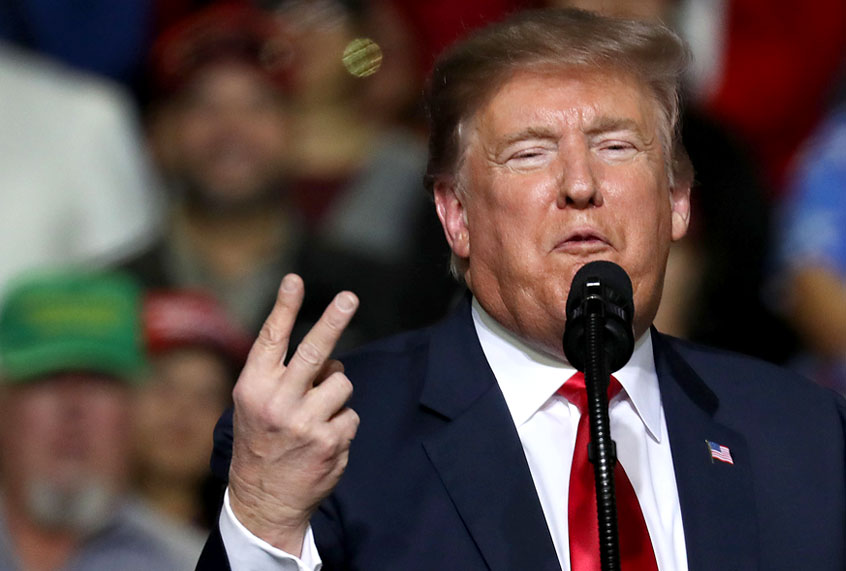 Donald Trump speaks during a rally at the El Paso County Coliseum on February 11, 2019 in El Paso, Texas. (Getty/Joe Raedle)