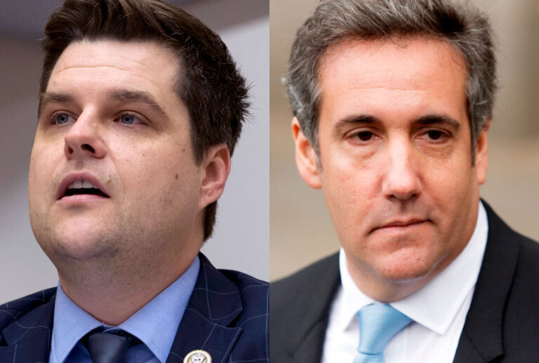 Matt Gaetz; Michael Cohen (AP/Jose Luis Magana/Eduardo Munoz Alvarez)