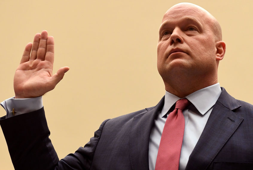 Acting Attorney General Matt Whitaker is sworn in before testifying at a House Judiciary Committee hearing on oversight of the Justice Department, at Capitol Hill in Washington, DC, on February 8, 2019. (Getty/Saul Loeb)