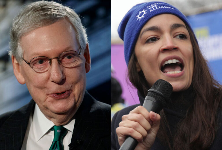 Mitch McConnell; Alexandria Ocasio-Cortez (AP/Carolyn Kaster/Getty/Alex Wong)