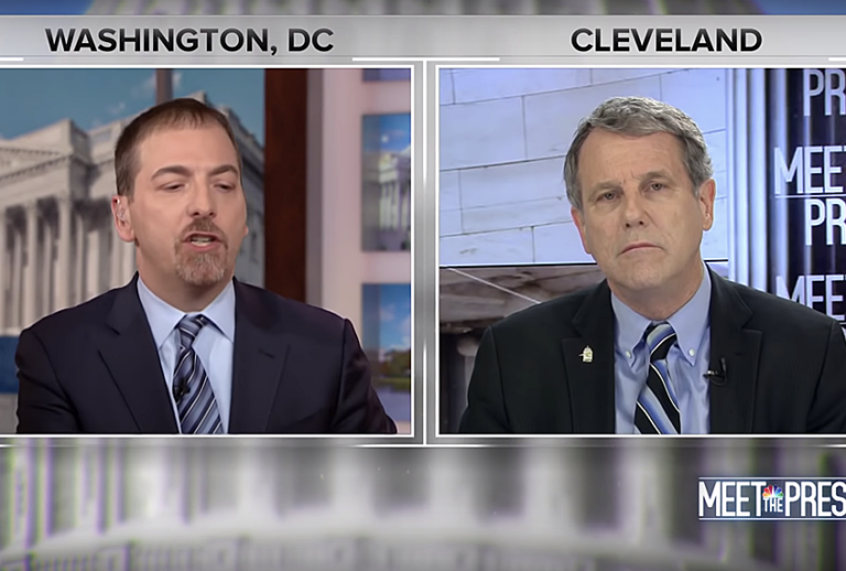 Chuck Todd and Sherrod Brown on "Meet the Press" (NBC)