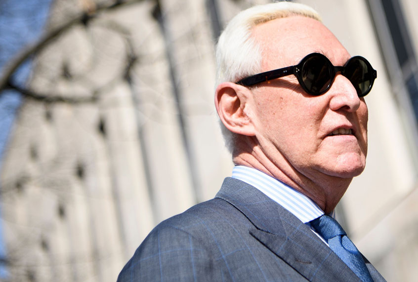 Former campaign advisor to President Donald Trump, Roger Stone, arrives at US District Court in Washington, DC on February 21, 2019. (Getty/Brendan Smialowski)