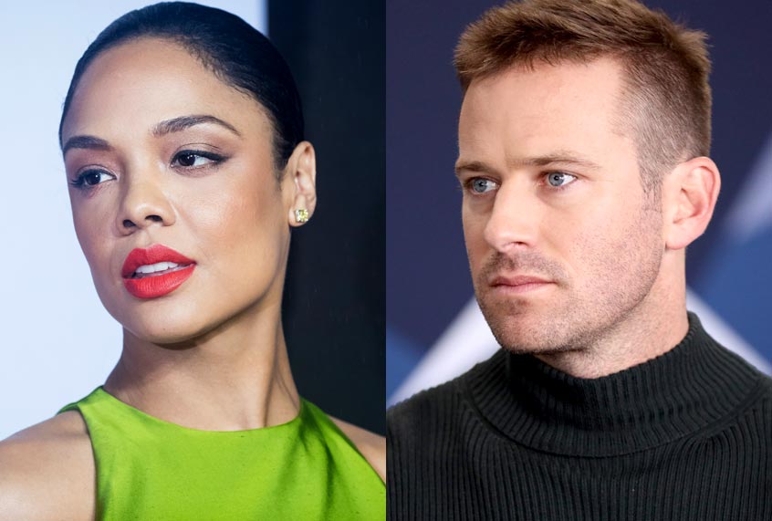Tessa Thompson; Armie Hammer (AP/Vianney Le Caer/Getty/Rich Polk)